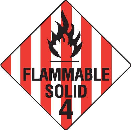 Flammable Solid 4 Hazchem Sign